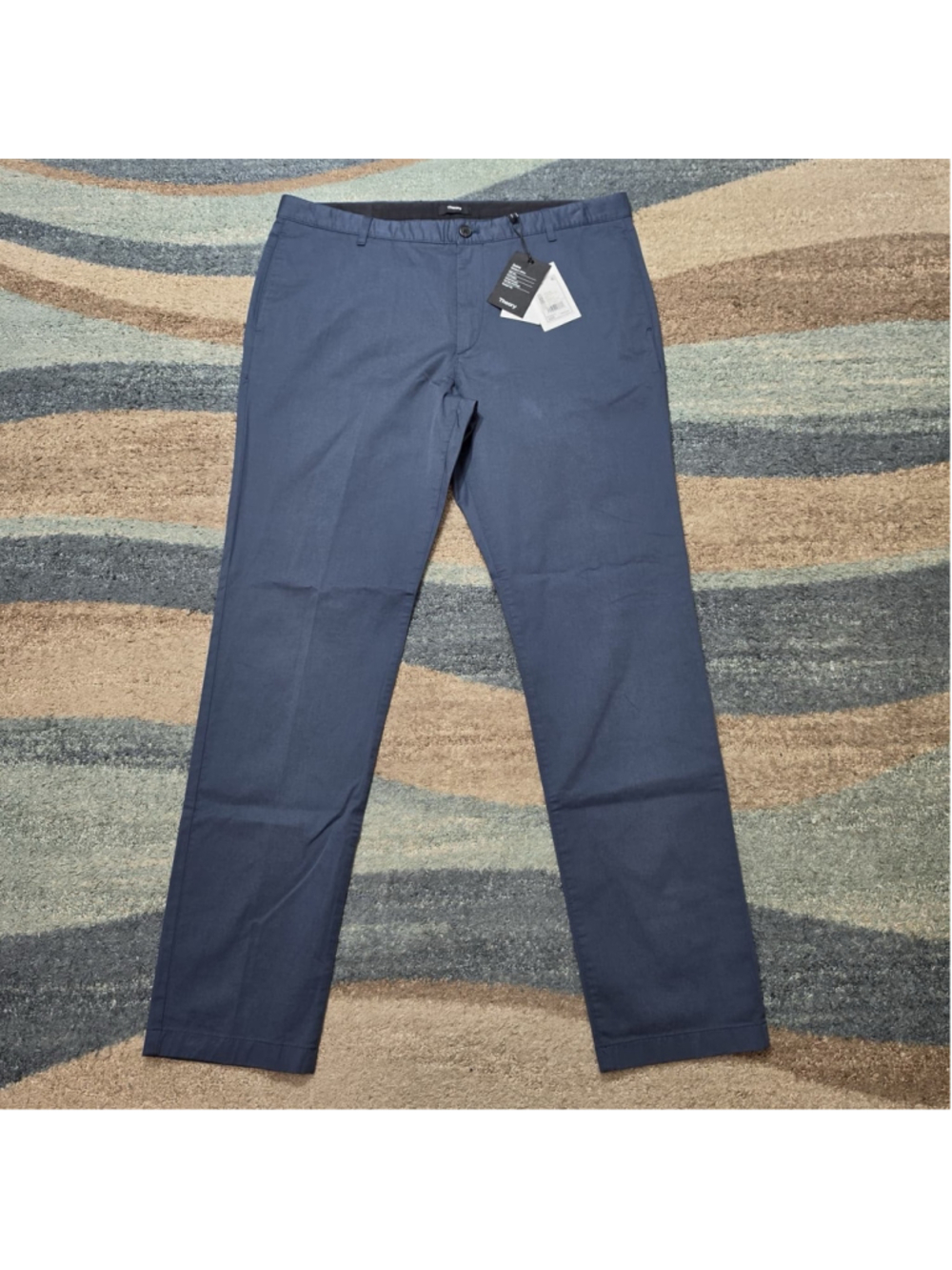 Theory Zaine Modern Chino Pants Mens 38 Blue Slim Straight NWT $225
